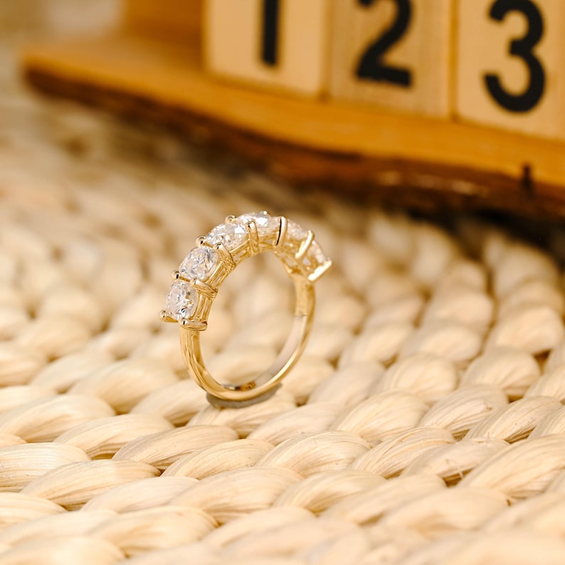 Marquise Cut Cluster Styled Lab Grown Wedding Band