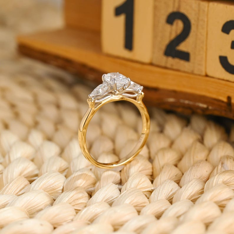 Marquise Cut Cluster Styled Lab Grown Diamond Engagement Ring