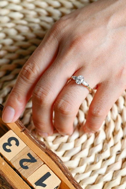 Marquise Cut Cluster Styled Lab Grown Diamond Engagement Ring
