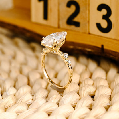 Marquise Cut Cluster Styled Lab Grown Diamond Engagement Ring