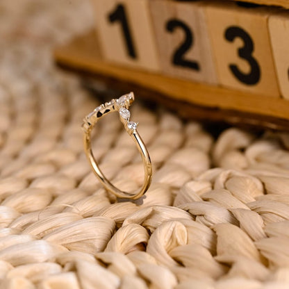 Marquise Cut Cluster Styled Lab Grown Wedding Band