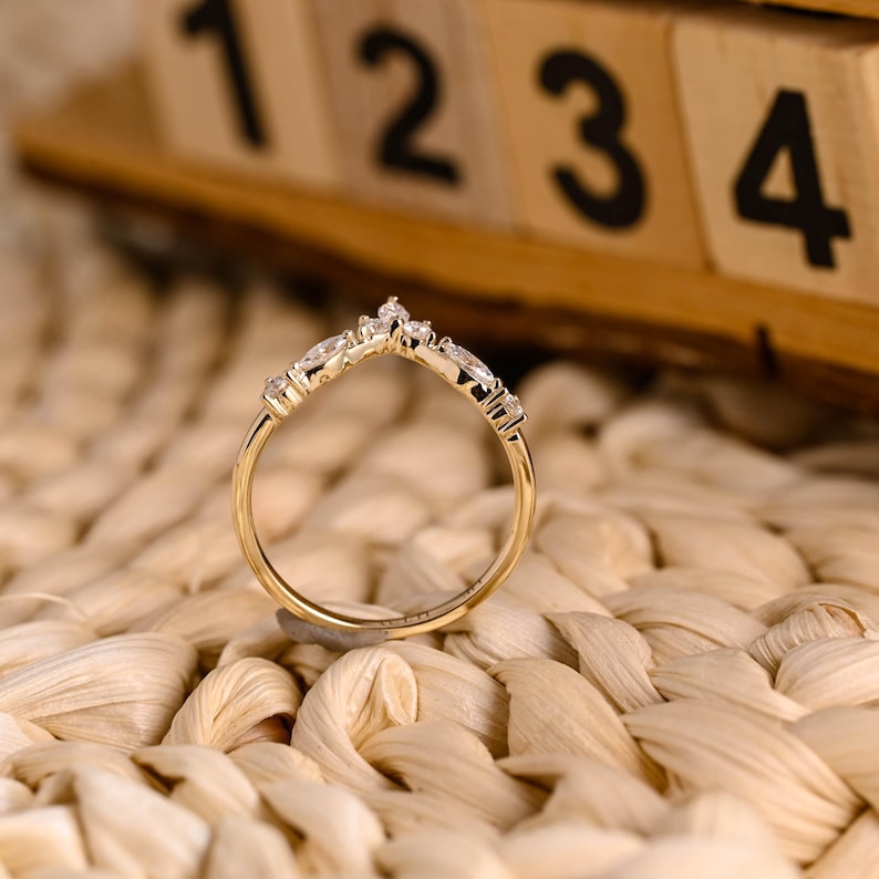 Marquise Cut Cluster Styled Lab Grown Wedding Band