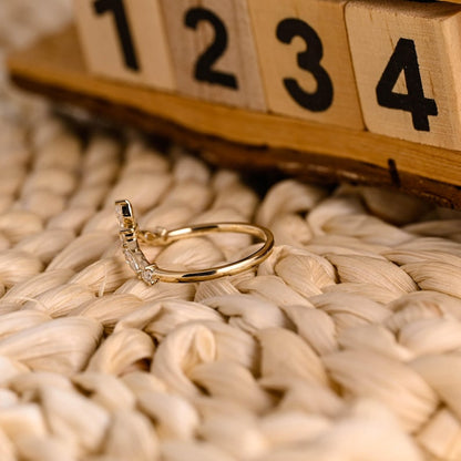 Marquise Cut Cluster Styled Lab Grown Wedding Band