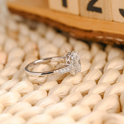 Marquise Cut Cluster Styled Lab Grown Diamond Engagement Ring