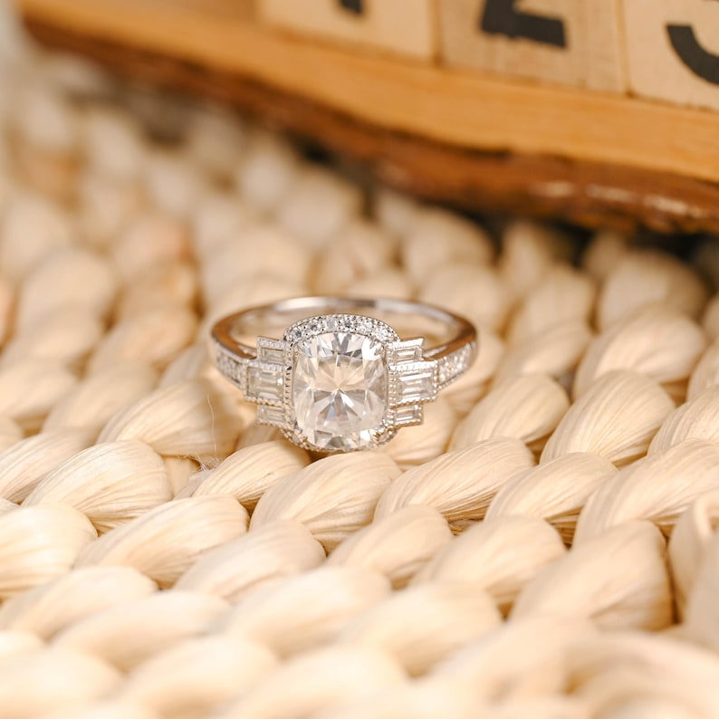 Marquise Cut Cluster Styled Lab Grown Diamond Engagement Ring