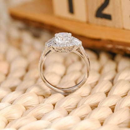 Marquise Cut Cluster Styled Lab Grown Diamond Engagement Ring
