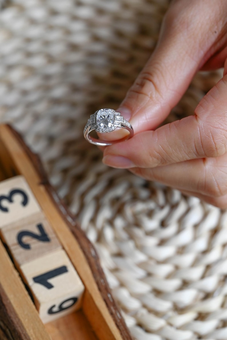 Marquise Cut Cluster Styled Lab Grown Diamond Engagement Ring