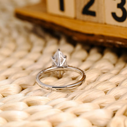 Marquise Cut Cluster Styled Lab Grown Diamond Engagement Ring