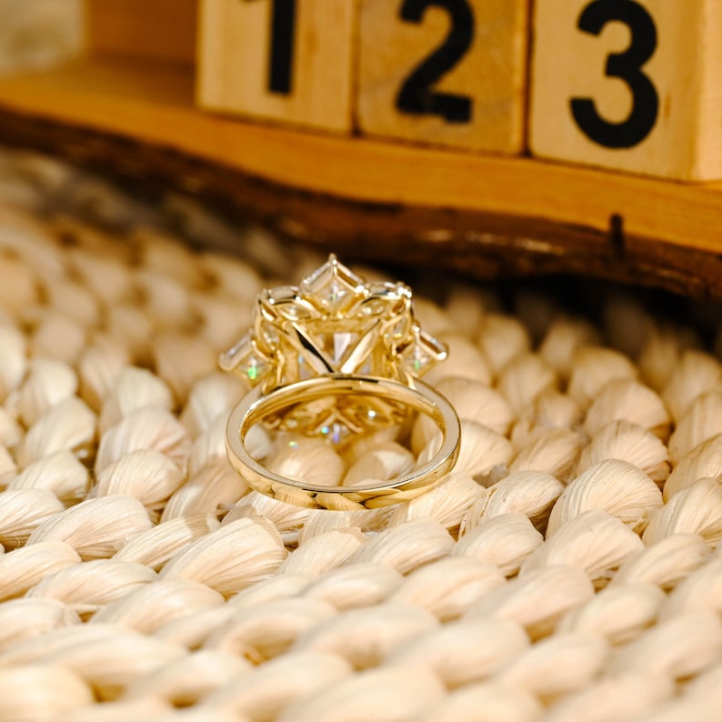 Marquise Cut Cluster Styled Lab Grown Diamond Engagement Ring