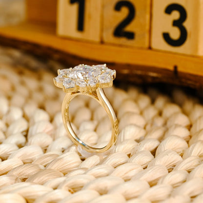 Marquise Cut Cluster Styled Lab Grown Diamond Engagement Ring