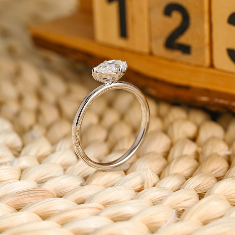 Marquise Cut Cluster Styled Lab Grown Diamond Engagement Ring