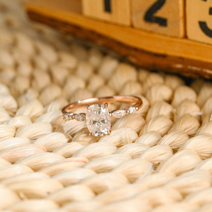 Marquise Cut Cluster Styled Lab Grown Diamond Engagement Ring