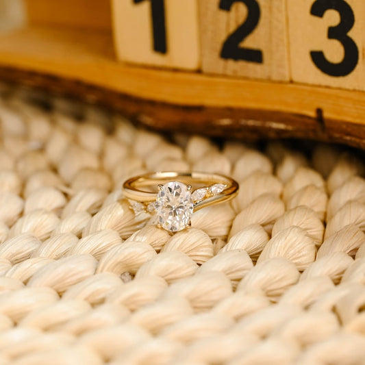 Marquise Cut Cluster Styled Lab Grown Diamond Engagement Ring