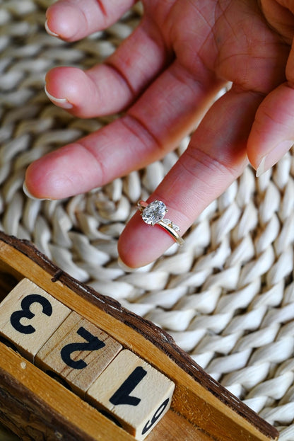 Marquise Cut Cluster Styled Lab Grown Diamond Engagement Ring