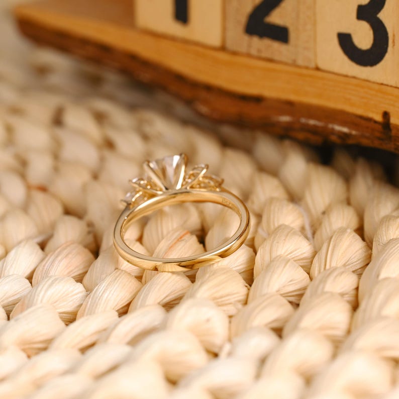 Marquise Cut Cluster Styled Lab Grown Diamond Engagement Ring