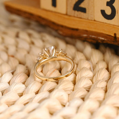 Marquise Cut Cluster Styled Lab Grown Diamond Engagement Ring