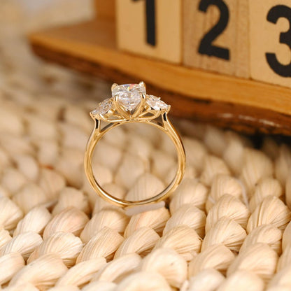Marquise Cut Cluster Styled Lab Grown Diamond Engagement Ring
