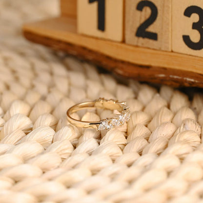 Marquise Cut Cluster Styled Lab Grown Wedding Band