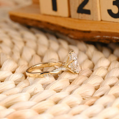 Marquise Cut Cluster Styled Lab Grown Diamond Engagement Ring