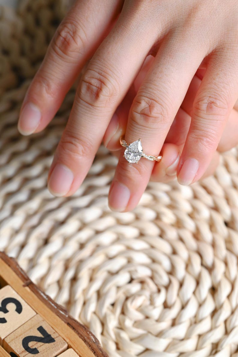 Marquise Cut Cluster Styled Lab Grown Diamond Engagement Ring