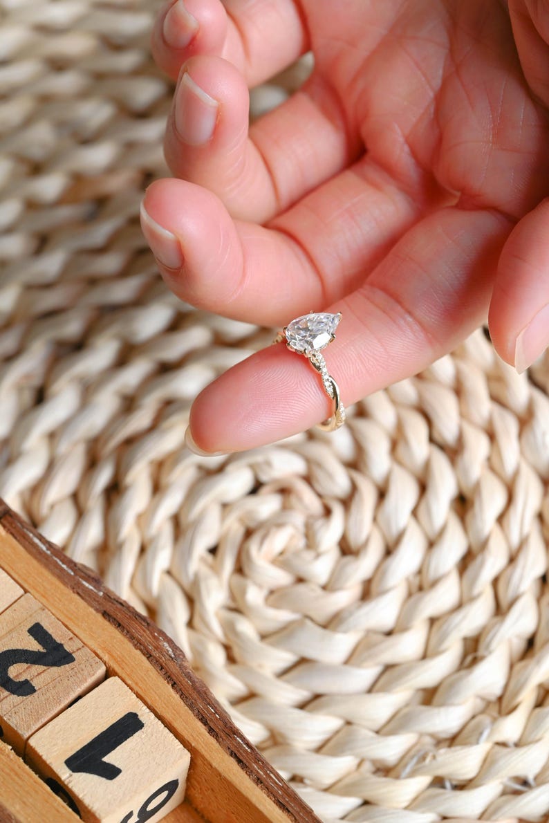 Marquise Cut Cluster Styled Lab Grown Diamond Engagement Ring
