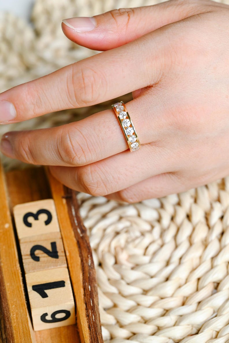 Marquise Cut Cluster Styled Lab Grown Wedding Band