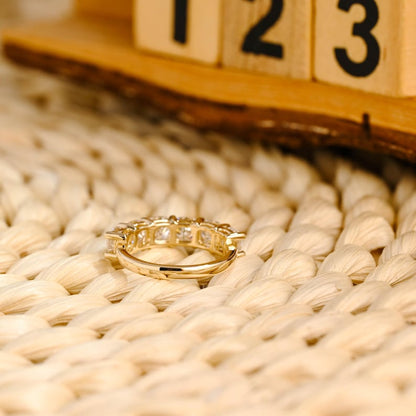 Marquise Cut Cluster Styled Lab Grown Wedding Band