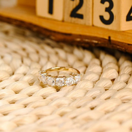 Marquise Cut Cluster Styled Lab Grown Wedding Band