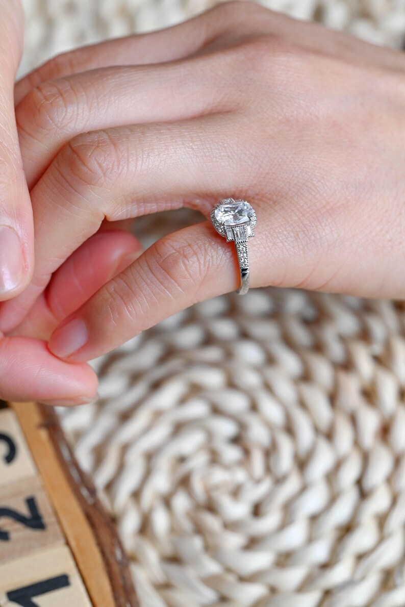 Marquise Cut Cluster Styled Lab Grown Diamond Engagement Ring