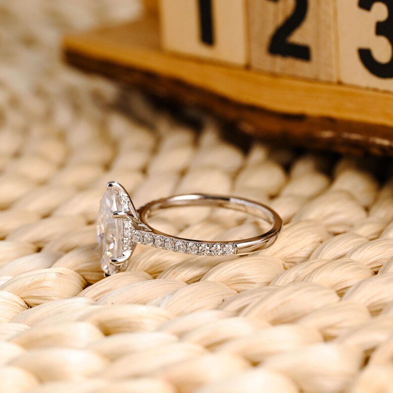 Marquise Cut Cluster Styled Lab Grown Diamond Engagement Ring