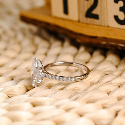 Marquise Cut Cluster Styled Lab Grown Diamond Engagement Ring