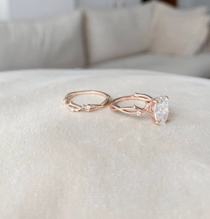 Marquise Cut Cluster Styled Lab Grown Bridal Ring Set