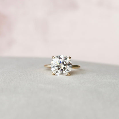 5.0 CT Round Cut Hidden Halo Style Moissanite Engagement Ring 5