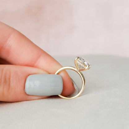 5.0 CT Round Cut Hidden Halo Style Moissanite Engagement Ring 8