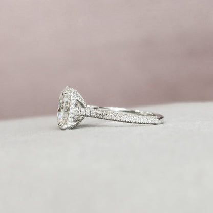 5.0 CT Round Hidden Halo & Pave Moissanite Engagement Ring 4