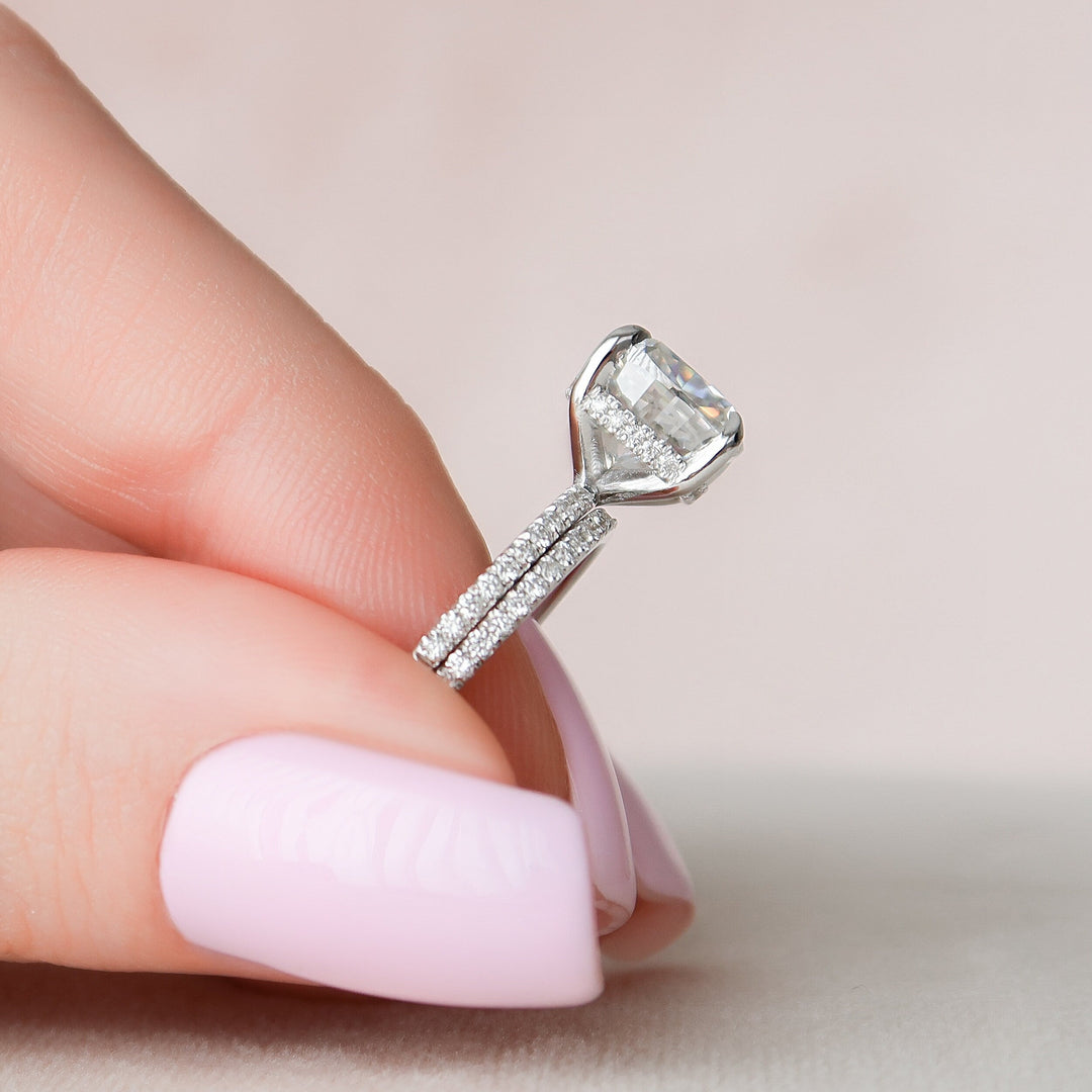 Marquise Cut Cluster Styled Lab Grown Bridal Ring Set