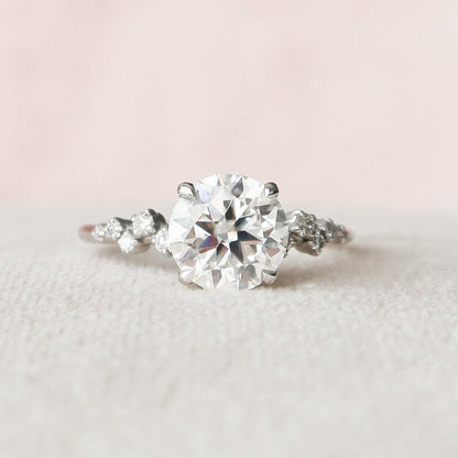 2.0 CT Round Hidden Halo Pave Style Moissanite Engagement Ring 4