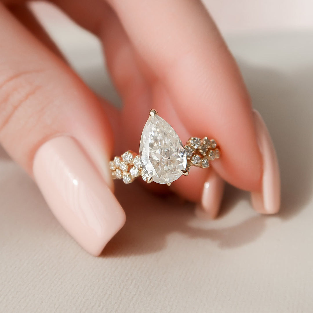 Marquise Cut Cluster Styled Lab Grown Bridal Ring Set