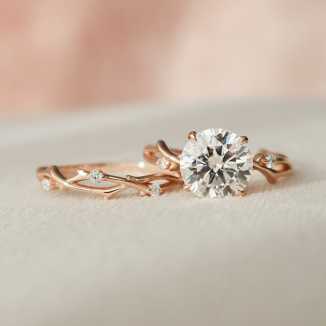 Marquise Cut Cluster Styled Lab Grown Bridal Ring Set