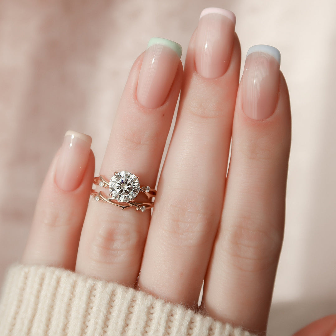 Marquise Cut Cluster Styled Lab Grown Bridal Ring Set