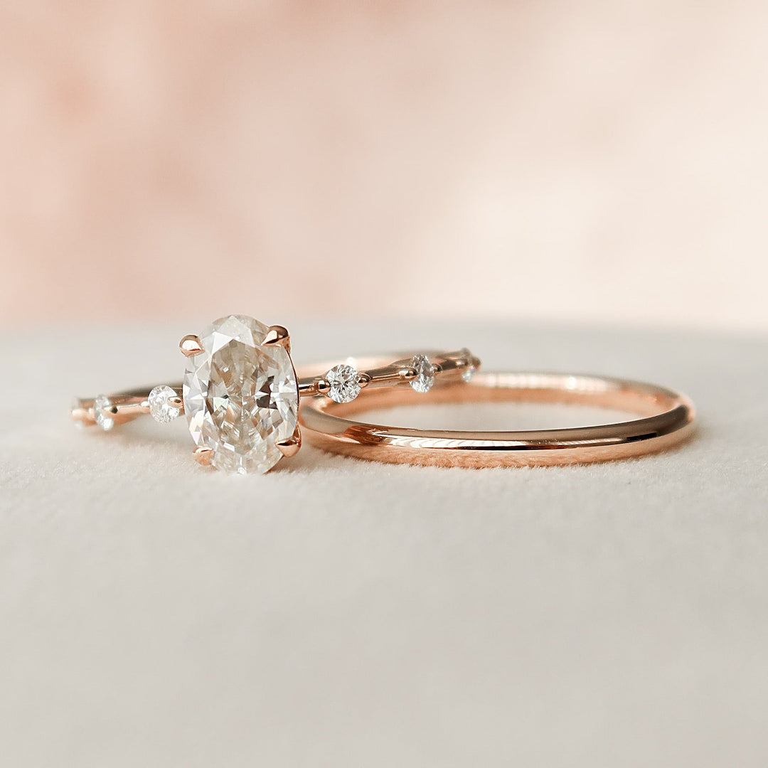 Marquise Cut Cluster Styled Lab Grown Bridal Ring Set