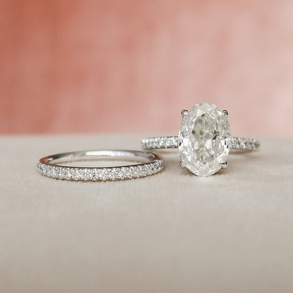 Marquise Cut Cluster Styled Lab Grown Bridal Ring Set