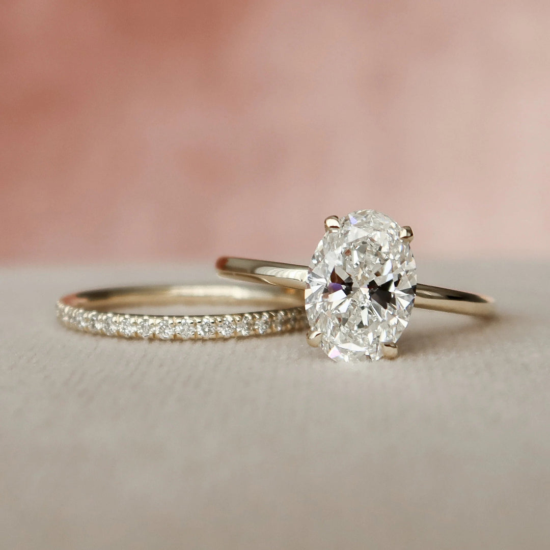 Marquise Cut Cluster Styled Lab Grown Bridal Ring Set