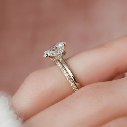 Marquise Cut Cluster Styled Lab Grown Bridal Ring Set
