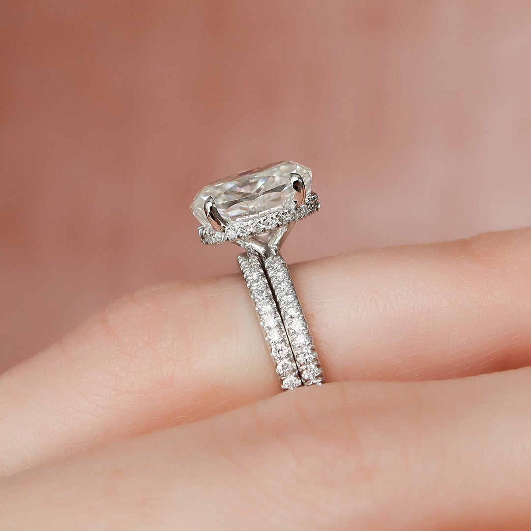 Marquise Cut Cluster Styled Lab Grown Bridal Ring Set