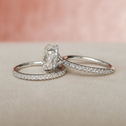 Marquise Cut Cluster Styled Lab Grown Bridal Ring Set
