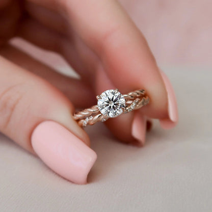 Marquise Cut Cluster Styled Lab Grown Bridal Ring Set