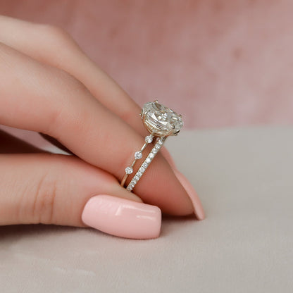 Marquise Cut Cluster Styled Lab Grown Bridal Ring Set