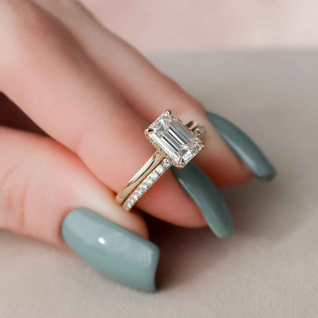 Marquise Cut Cluster Styled Lab Grown Bridal Ring Set
