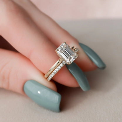 Marquise Cut Cluster Styled Lab Grown Bridal Ring Set